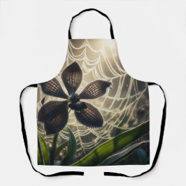 Delantal Flor de Spiderweb de orquídea negra