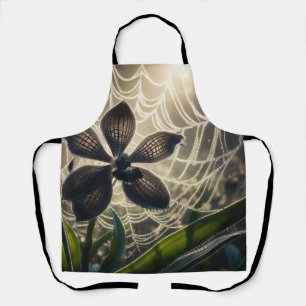 Delantal Flor de Spiderweb de orquídea negra