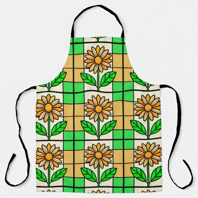 Delantal Flor de vidrio manchado (Anverso)