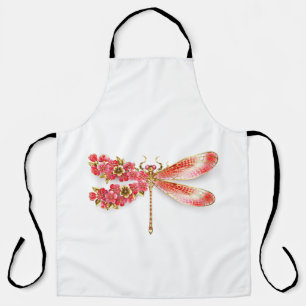 Delantal Flor libélula con sakura de joyas