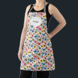 Delantal Flor mariposa abejas patrón amante de jardín<br><div class="desc">Apron personal Añade tu propio nombre para personalizar.</div>