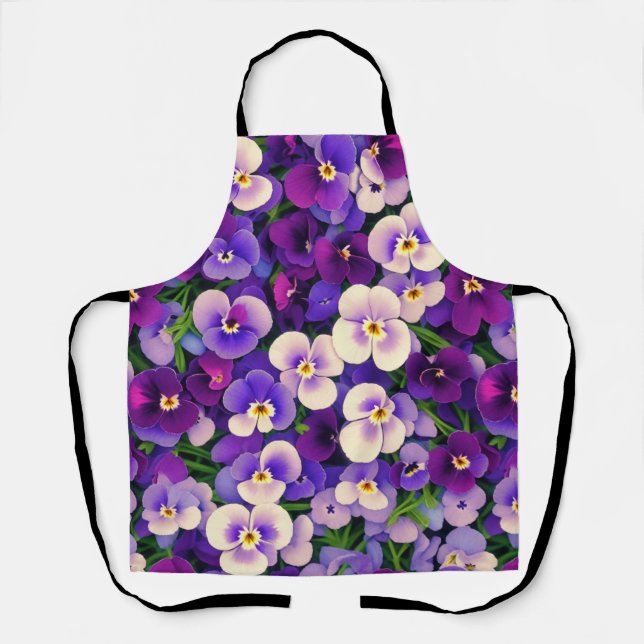 Delantal Flor morada de panza (Anverso)