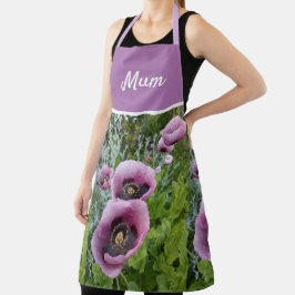 Delantal Flor morada rosada mujeres madres Mamá Apron