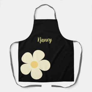 Delantal Flor pastel con texto personalizado