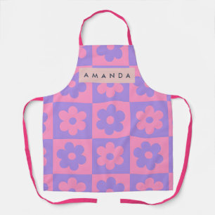 Delantal Flor Personalizada Rosa y Morada