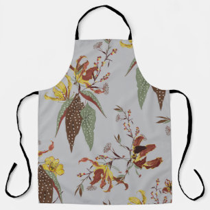 Delantal Flor retro silvestre de ánimo vintage, plantas bot