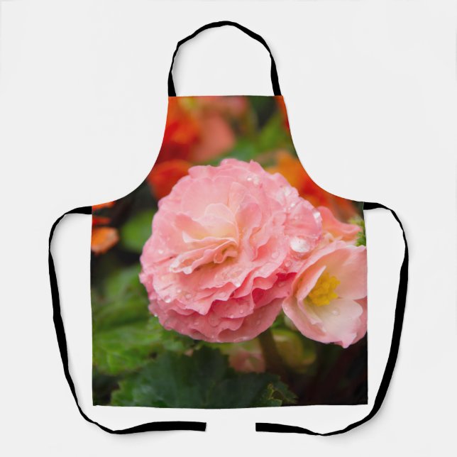 Delantal Flor rosa delgada después de la lluvia (Anverso)
