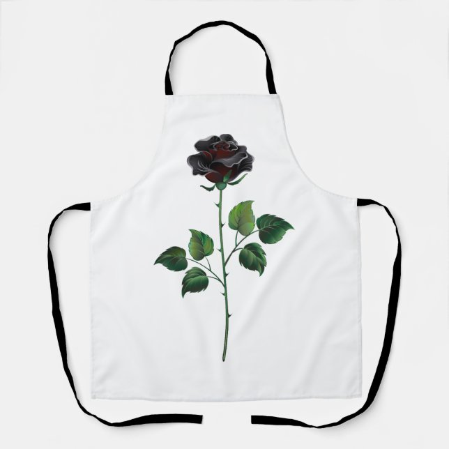 Delantal Flor rosa negra (Anverso)