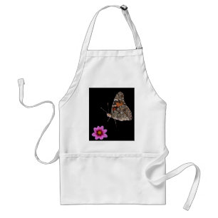 Delantal Flor rosa y mariposa