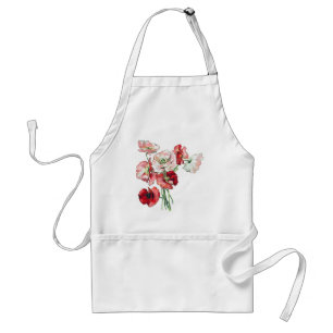 Delantal Flor Rosa Y Roja