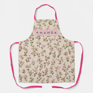 Delantal Flor silvestre personalizada vintage suave rosada