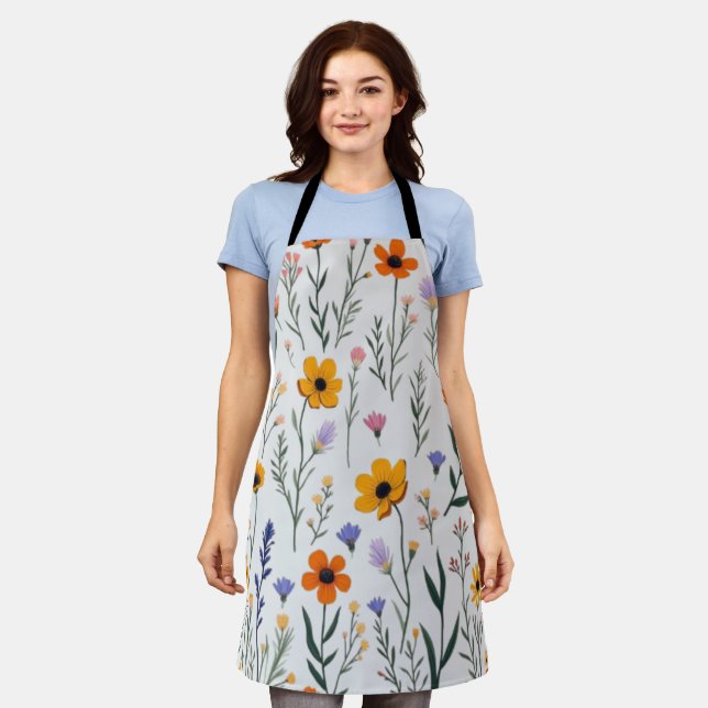 Delantal Flor silvestre Whimsy - Modelo de pradera suave (Gastado)