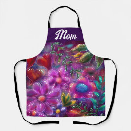 Delantal Flor verde rosa púrpura sinusal