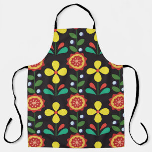 Delantal Flor vintage retro vintage líneas verticales a la 