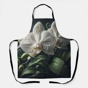 Delantal Flora Orquídea Blanca