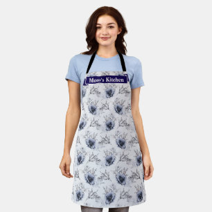 Delantal Floral azul elegante
