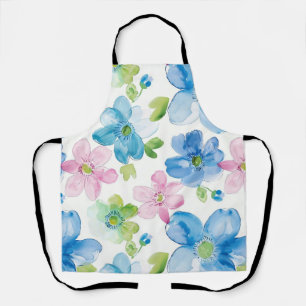 Delantal Floral azul verde rosa de moda