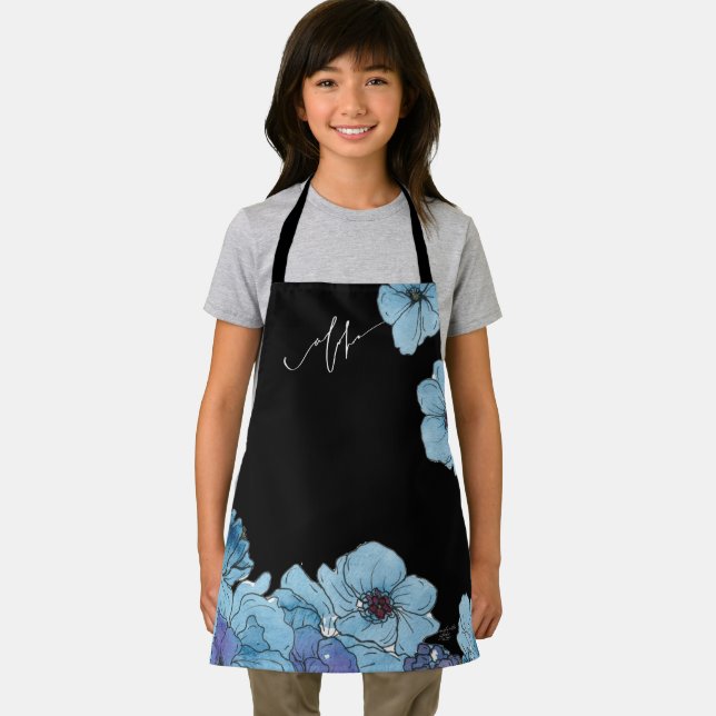 Delantal floral Blue Aloha (in situ)