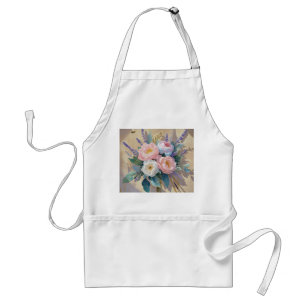 Delantal Floral Bouquet peonies lavender