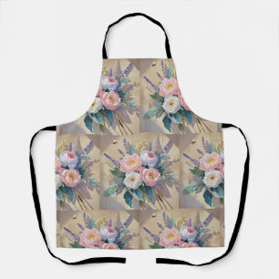 Delantal Floral Bouquet peonies lavender