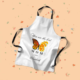 Delantal Floral Butterfly Mother's Day Personalized Apron
