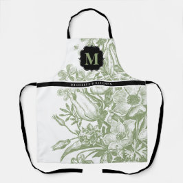 Delantal Floral Casa de campo francesa Monogram Apron
