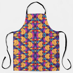 Delantal floral con girasoles vibrantes y patrones