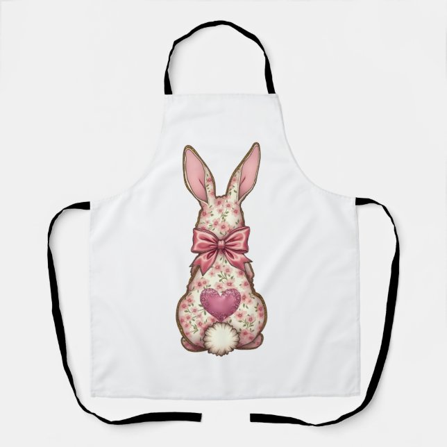 Delantal Floral Cottontail Bunny Coquette Bow Rabbit Easter (Anverso)