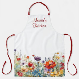 Delantal Floral de acuarela por toda la impresión personali