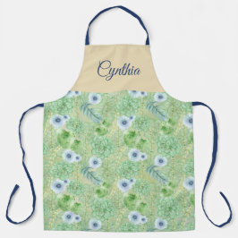 Delantal Floral de acuarela por toda la impresión personali
