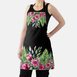 Delantal Floral de acuarela tropical cutánea