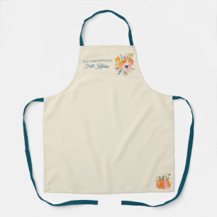 Delantal Floral de Calabaza de Otoño – Otoño Personalizado