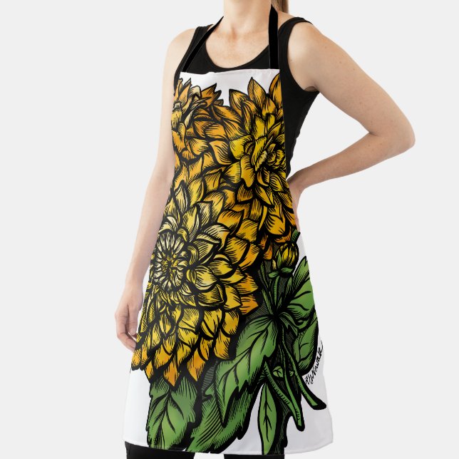 Delantal Floral de Dahlias Amarilla (in situ)