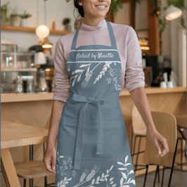 Delantal Floral de flor en azul en el Apron personalizado