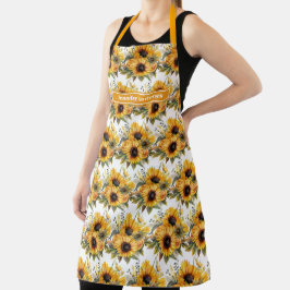 Delantal Floral de girasoles de tamaño grande