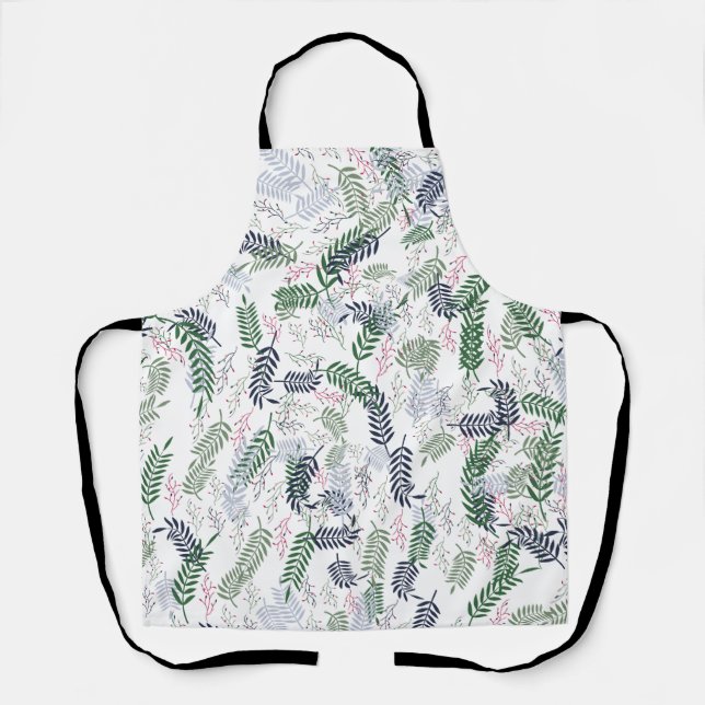 Delantal Floral de hojas y flores (Anverso)