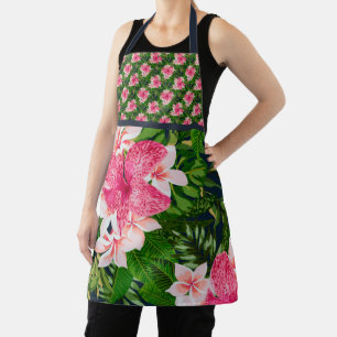 Delantal Floral de impresión mixta de hoja tropical