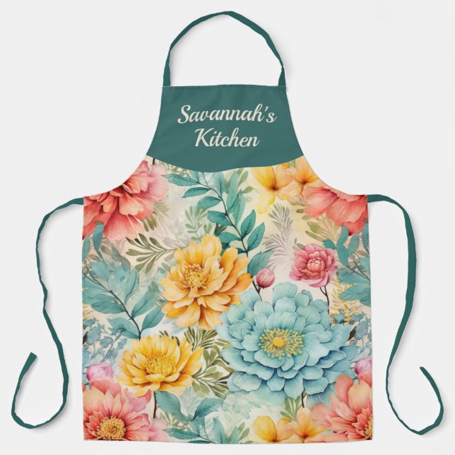 Delantal Floral de jardín personalizada en todo el mundo (Anverso)