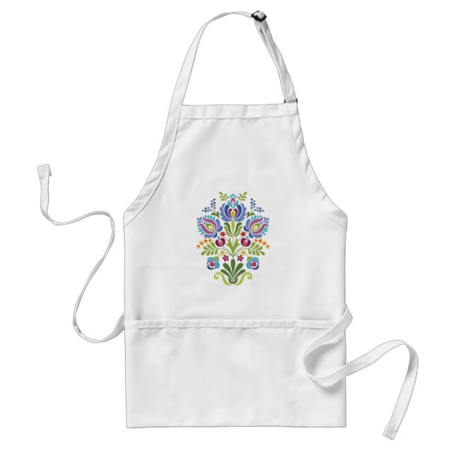 Delantal Floral de lavanda de diseño folclórico húngaro (Frente)