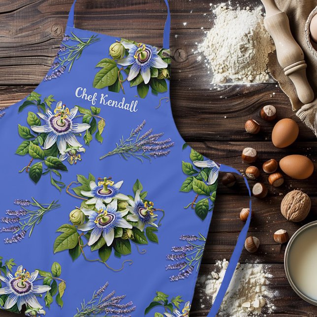 Delantal Floral de lavanda de flores de pasión larga (Subido por el creador)
