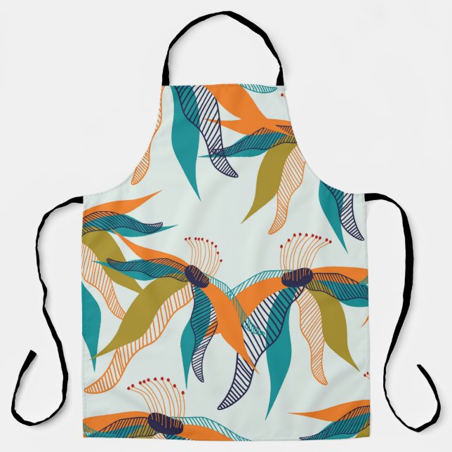 Delantal Floral de moda: Escandinavo de mano dibujado. (Anverso)