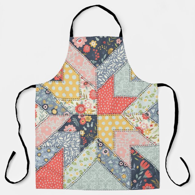 Delantal Floral de mosaico: ornamento vintage (Anverso)