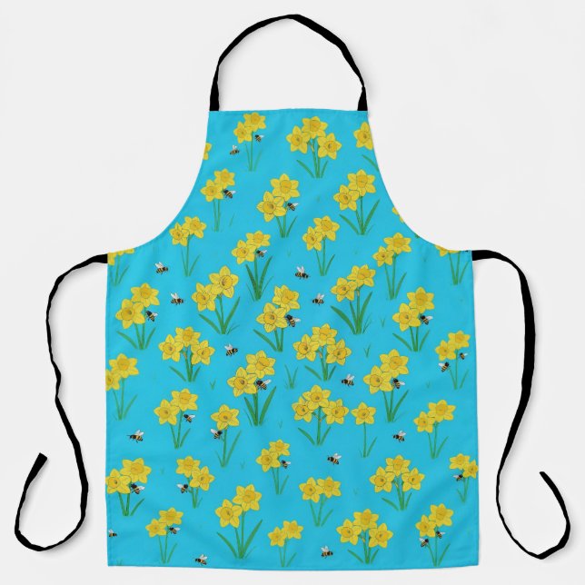 Delantal Floral de Narcisos y Abejorros de Primave (Anverso)