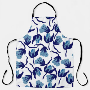 Delantal Floral De Pansy Azul: Impresionante.