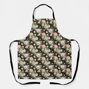 Delantal Floral de peones blancos y rosados sin foco