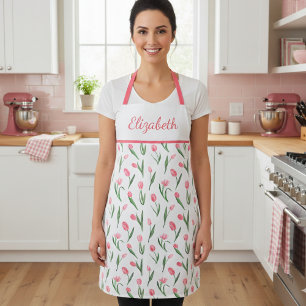 Delantal Floral de tulipano rosa dulce
