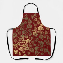 Delantal Floral Dorado
