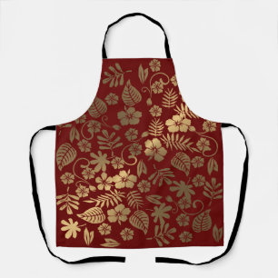 Delantal Floral Dorado