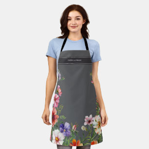 Delantal Floral elegante moderno personalizado