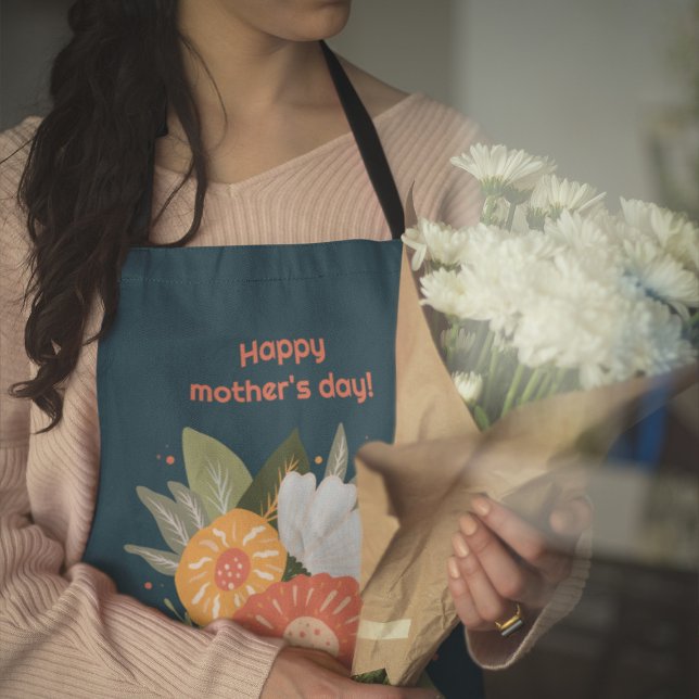 Delantal Floral feliz día de la madre (Subido por el creador)